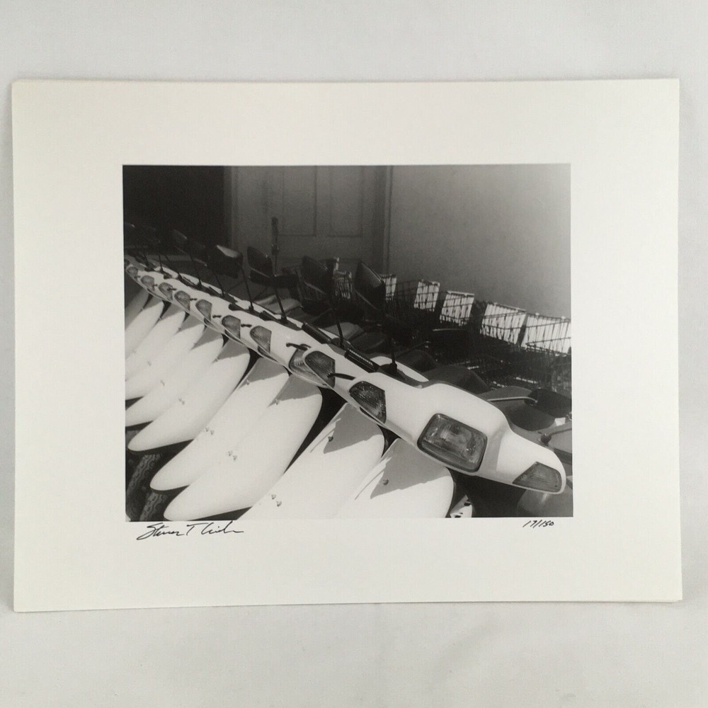 Black & White Photo Beach Scooters Key West Florida Signed Art Photography